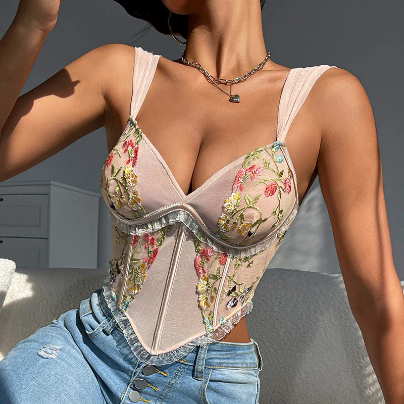 Vera- Damen Elegantes Spitzen Bustier mit floraler Stickerei - Image 2