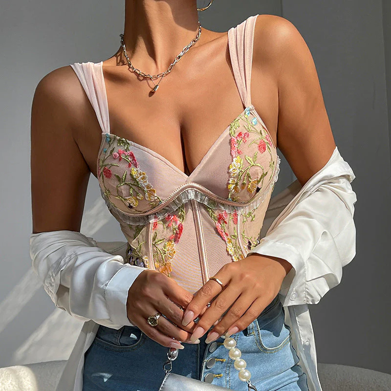 Vera- Damen Elegantes Spitzen Bustier mit floraler Stickerei - Image 3