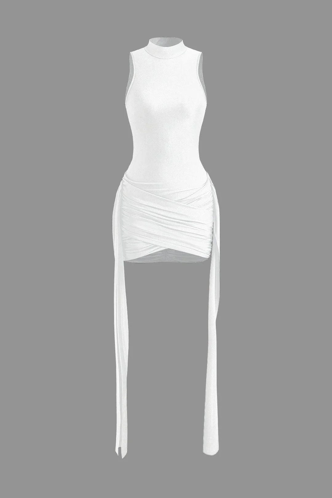 Vera | Elegantes High-Neck Bodycon Minikleid mit Drapierung - Image 6