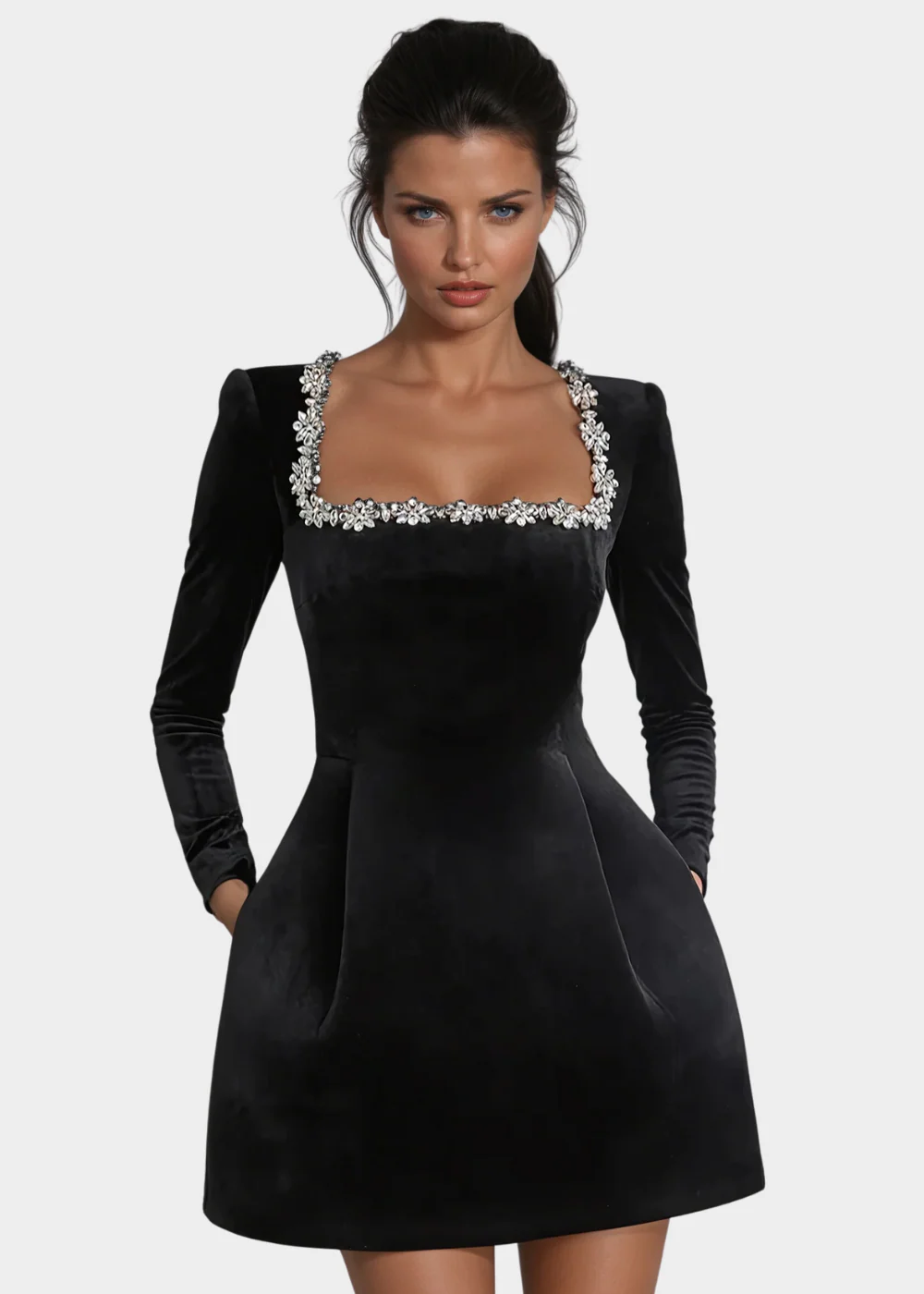 Vera | Samtkleid in Mini-Länge - Image 2