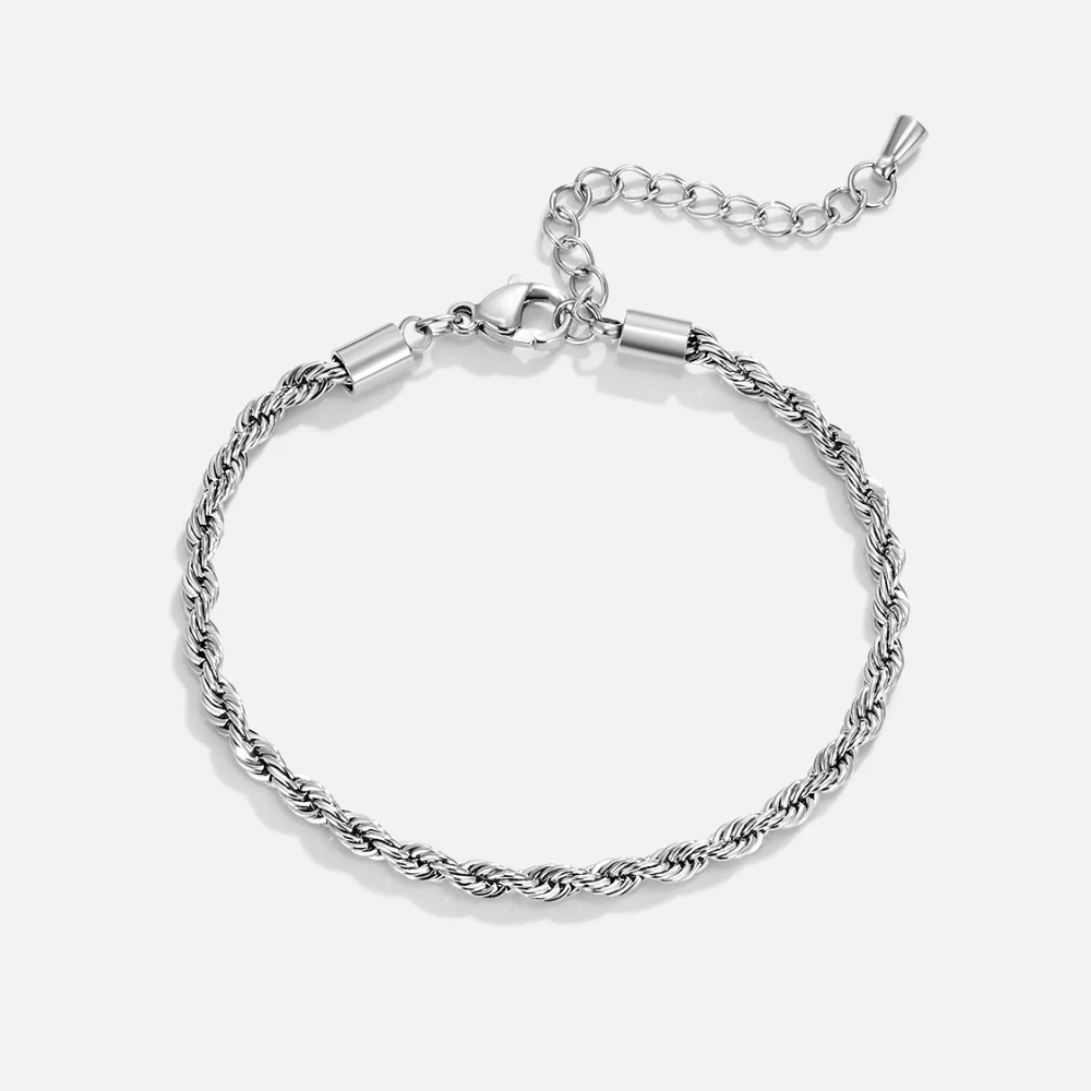 Verdrehte Ketten-Silberarmband - Image 4