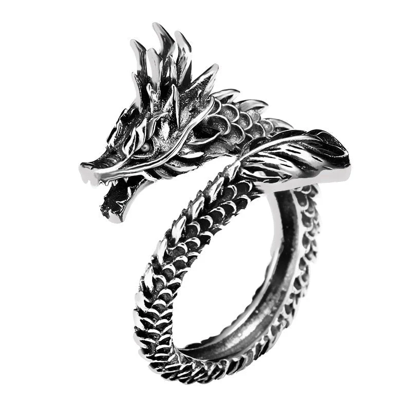 Verstellbarer Drachenring aus Silber - Image 3