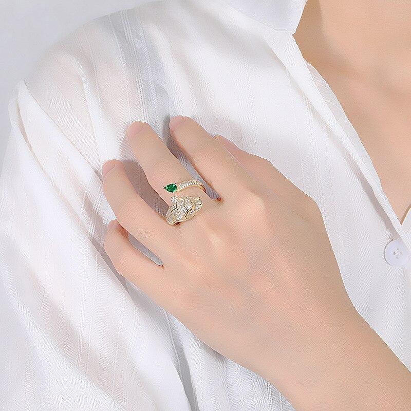 Verstellbarer Leopardenring mit Zirkonia-Finish - Image 4