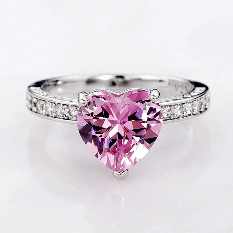 Verstellbarer Ring in Herzform aus Zirkonium in Silber - Image 2