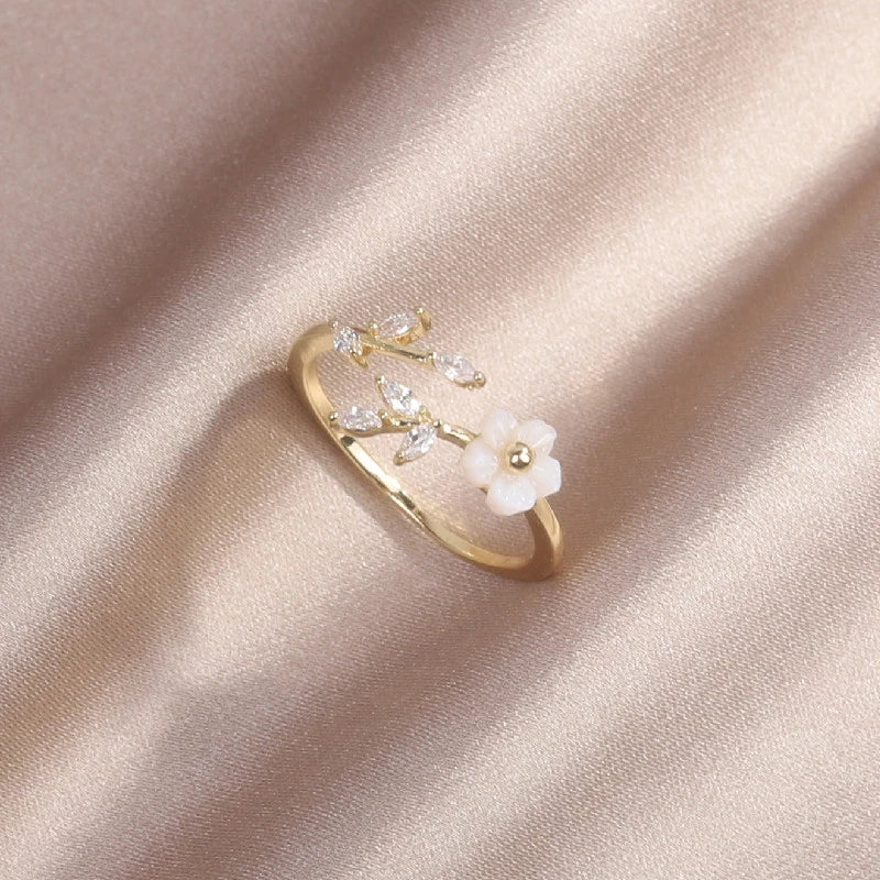 Verstellbarer Ring Wildflower mit Gold - Image 2