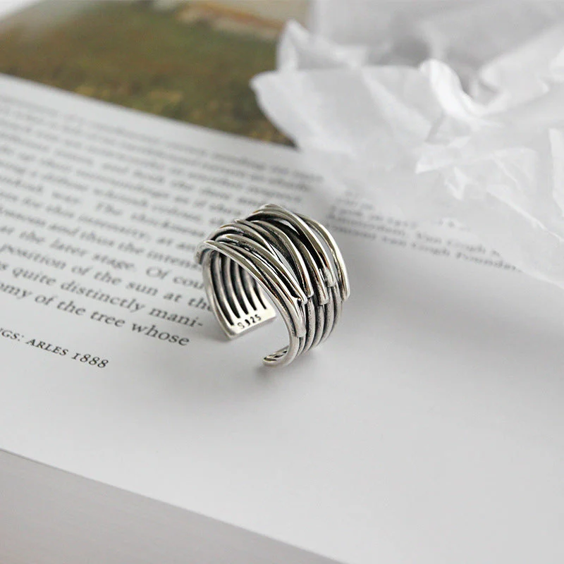 Verstellbarer Schicht-Ring aus Silber - Image 4