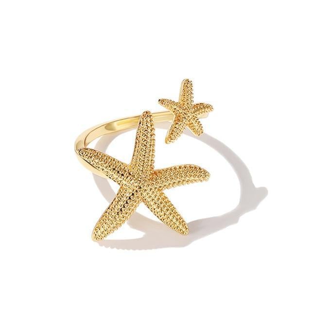 Verstellbarer Seestern-Ring in Silber und Gold - Image 3