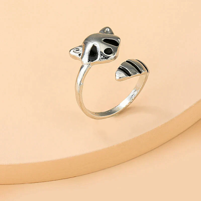 Verstellbarer Waschbär Ring aus 925 Sterling Silber - Image 3
