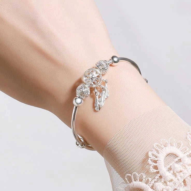 Verstellbares Armband mit dreifachen Blattanhängern aus 925er Sterlingsilber - Image 3