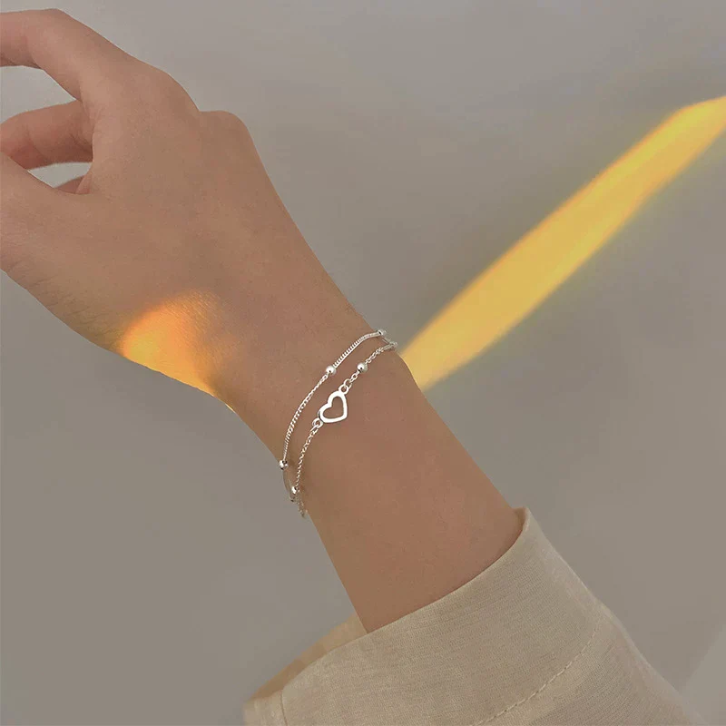 Verstellbares Herz-Armband aus Silber - Image 3