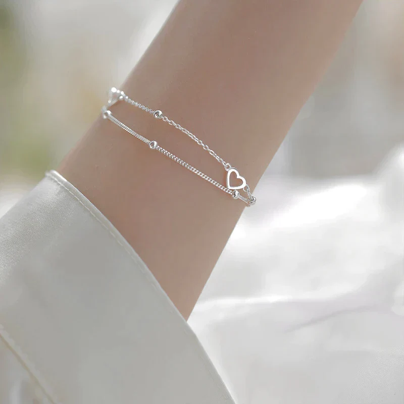 Verstellbares Herz-Armband aus Silber - Image 4