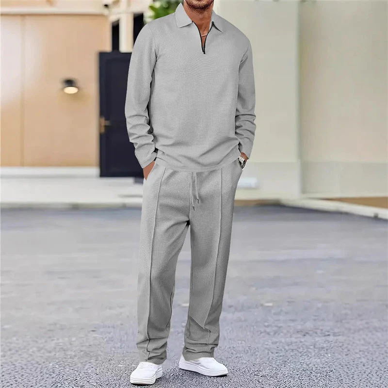 Vexar - Loungewear-Set aus Soft-Touch-Waffelstrick mit Quarter-Zip - Image 10