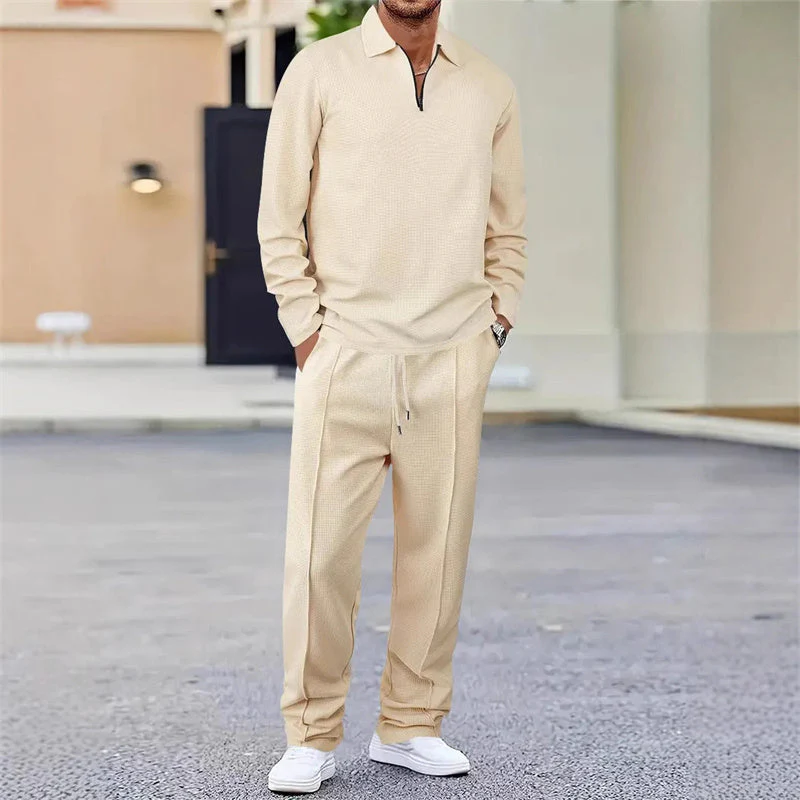 Vexar - Loungewear-Set aus Soft-Touch-Waffelstrick mit Quarter-Zip - Image 12