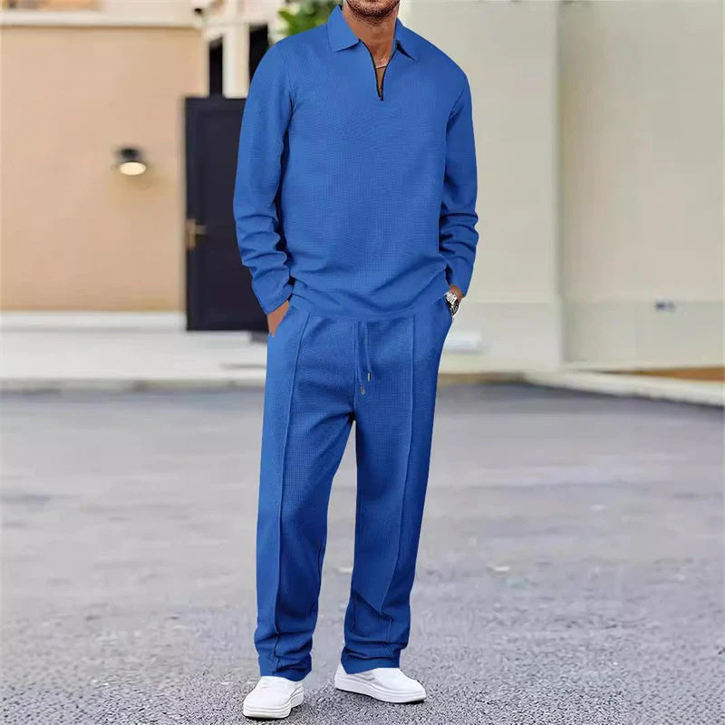 Vexar - Loungewear-Set aus Soft-Touch-Waffelstrick mit Quarter-Zip - Image 13