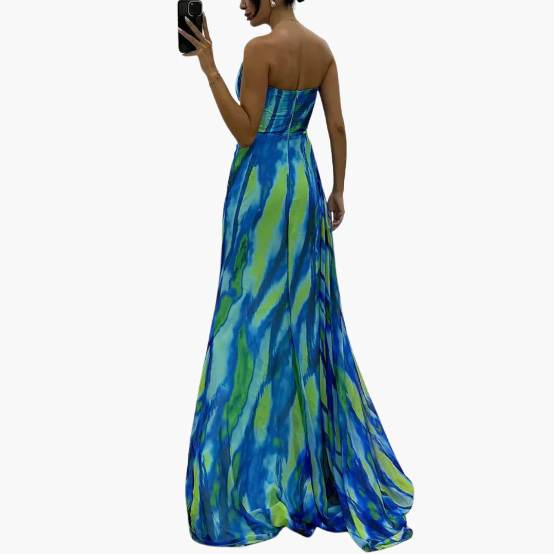 Vibrantes Maxi-Kleid für Frauen - Farbenfrohes Design - Image 6
