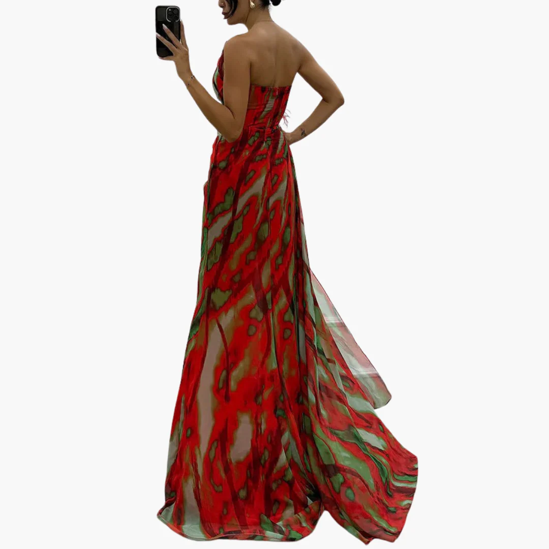 Vibrantes Maxi-Kleid für Frauen - Farbenfrohes Design - Image 7
