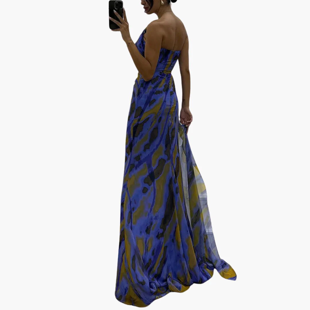 Vibrantes Maxi-Kleid für Frauen - Farbenfrohes Design - Image 8