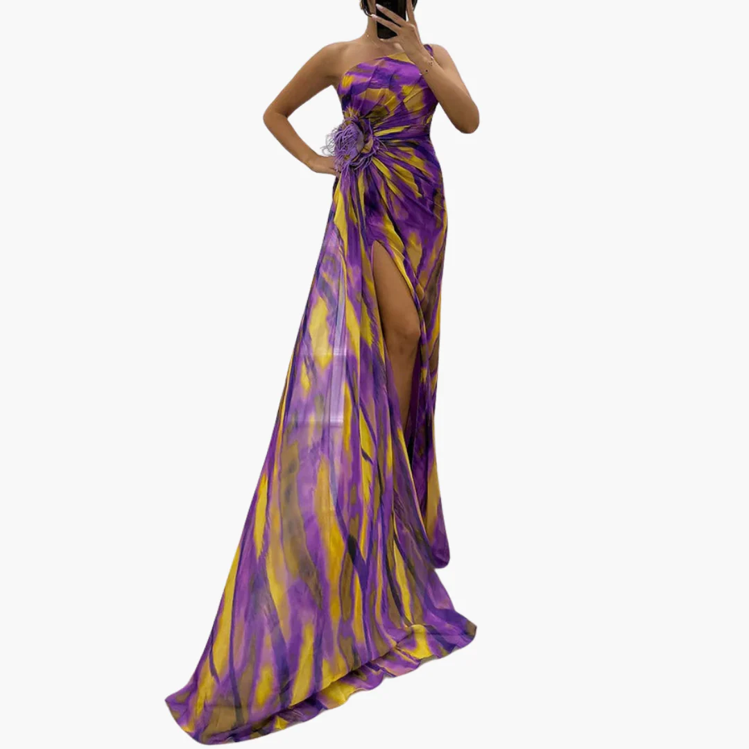 Vibrantes Maxi-Kleid für Frauen - Farbenfrohes Design - Image 9
