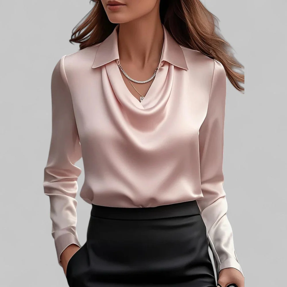 Victoria – Elegante Damen Bluse mit Wasserfallkragen - Image 8