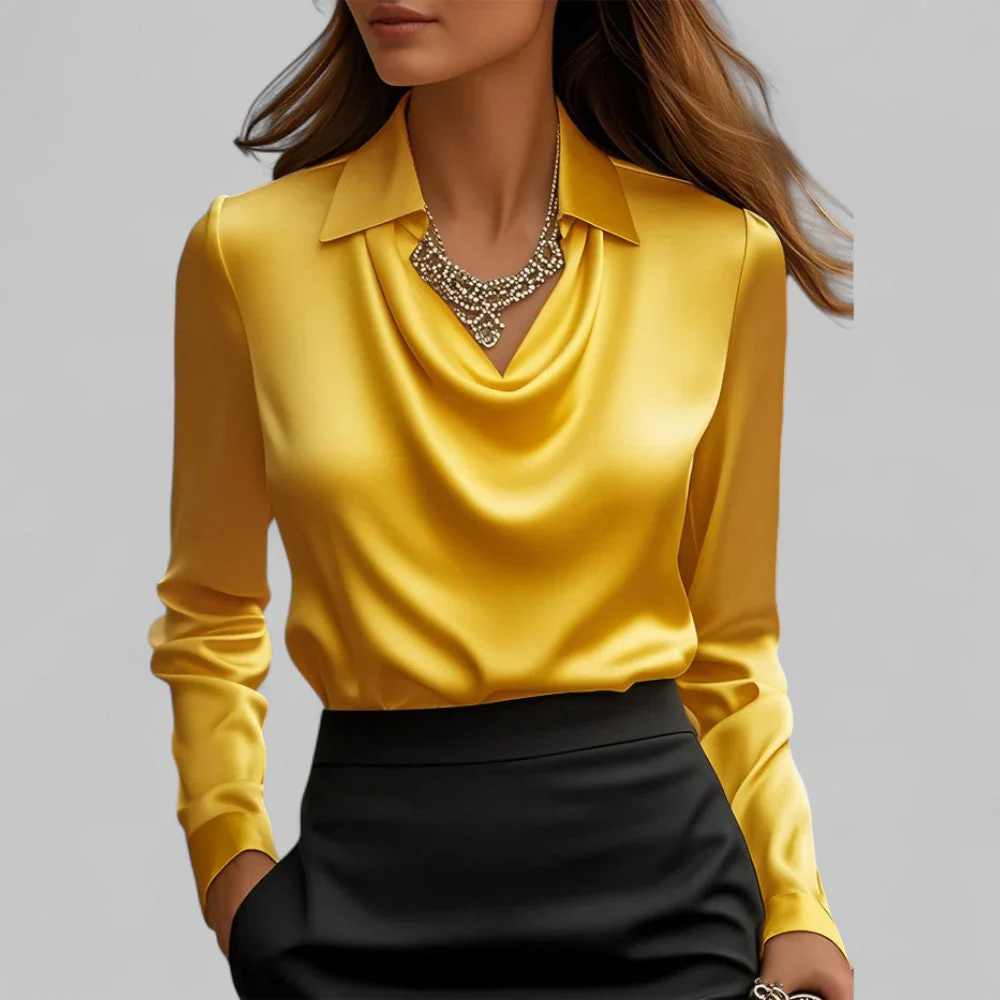 Victoria – Elegante Damen Bluse mit Wasserfallkragen - Image 9
