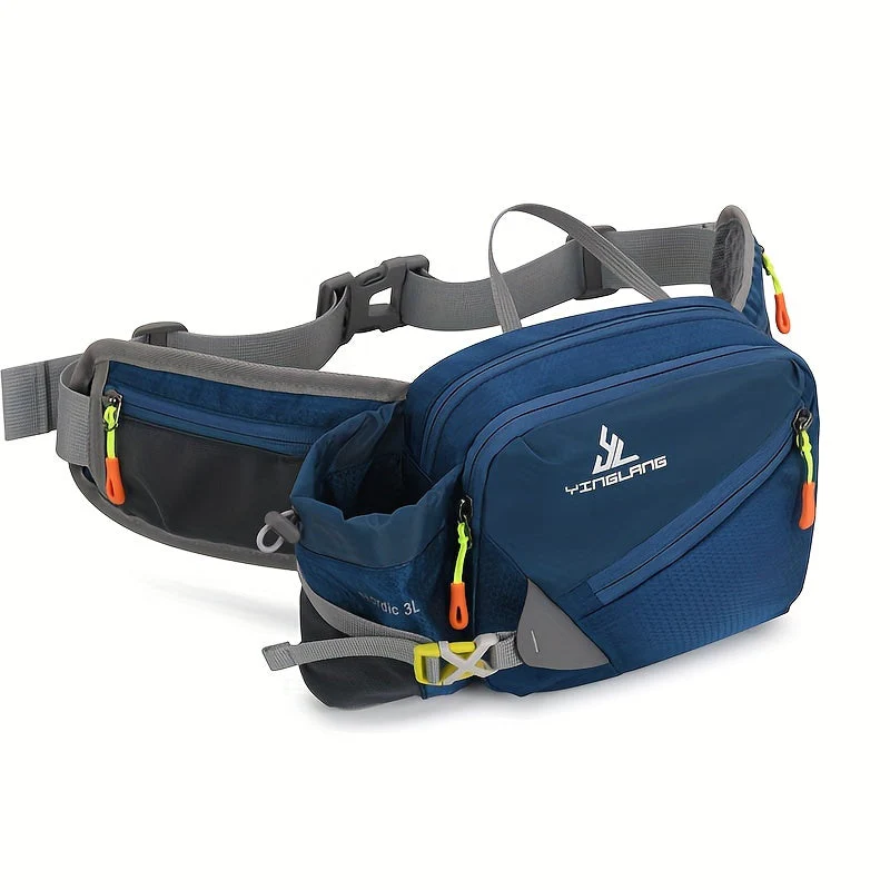 Vielseitige Laufgürteltasche mit Flaschenhalter – Strapazierfähiges Nylon mit Reißverschlüssen für Wanderungen und Marathonläufe. - Image 10