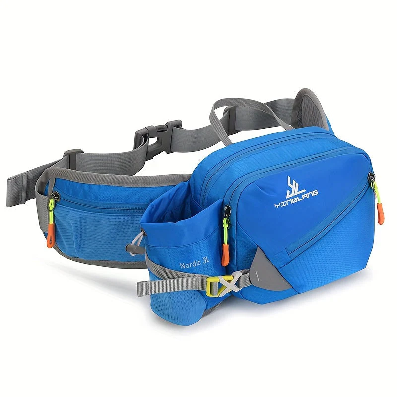 Vielseitige Laufgürteltasche mit Flaschenhalter – Strapazierfähiges Nylon mit Reißverschlüssen für Wanderungen und Marathonläufe. - Image 3