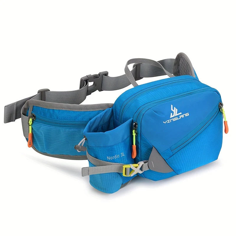 Vielseitige Laufgürteltasche mit Flaschenhalter – Strapazierfähiges Nylon mit Reißverschlüssen für Wanderungen und Marathonläufe. - Image 4