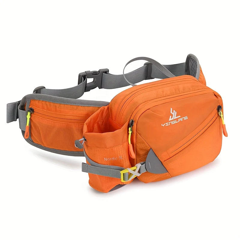 Vielseitige Laufgürteltasche mit Flaschenhalter – Strapazierfähiges Nylon mit Reißverschlüssen für Wanderungen und Marathonläufe. - Image 5