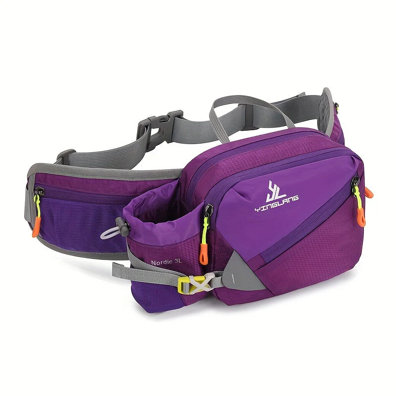 Vielseitige Laufgürteltasche mit Flaschenhalter – Strapazierfähiges Nylon mit Reißverschlüssen für Wanderungen und Marathonläufe. - Image 9