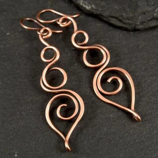 Vintage baumelnden Bronze hohlen Ohrringe