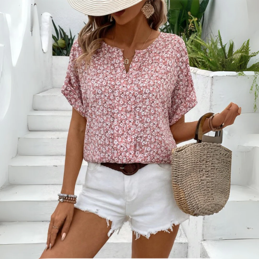 Vintage Blumenmuster Damen Bluse - Image 3