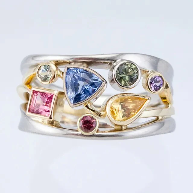 Vintage Bunter Zirkonia Ring - Image 2