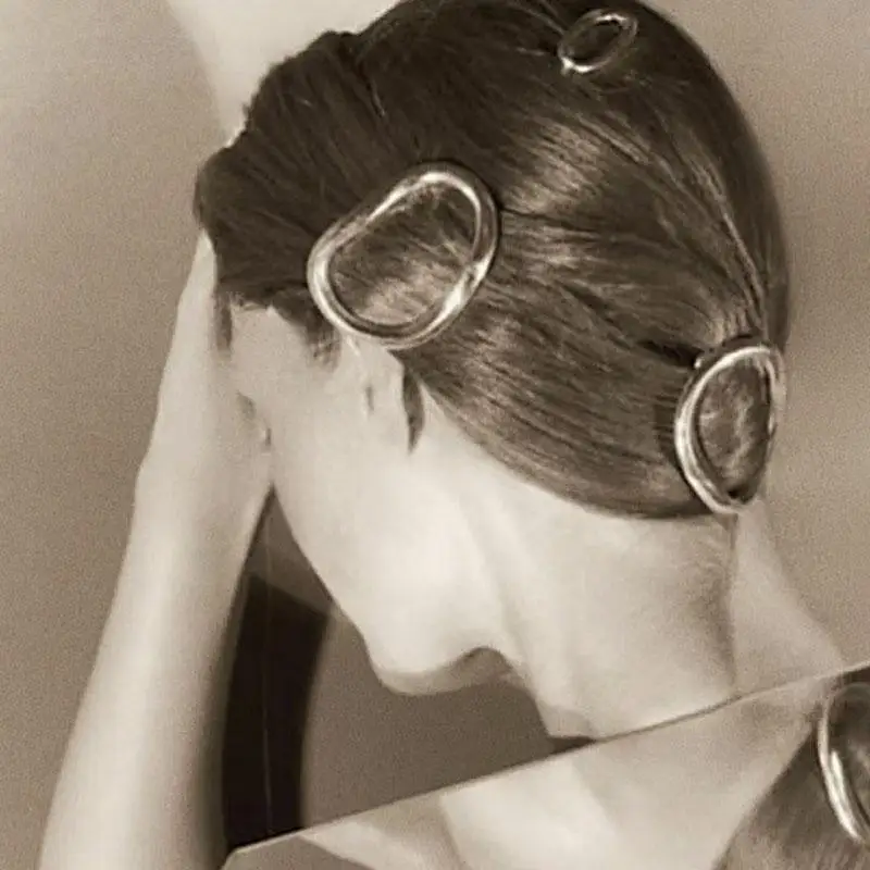 Vintage Damen Haarspange Brosche Gold Silber - Image 4