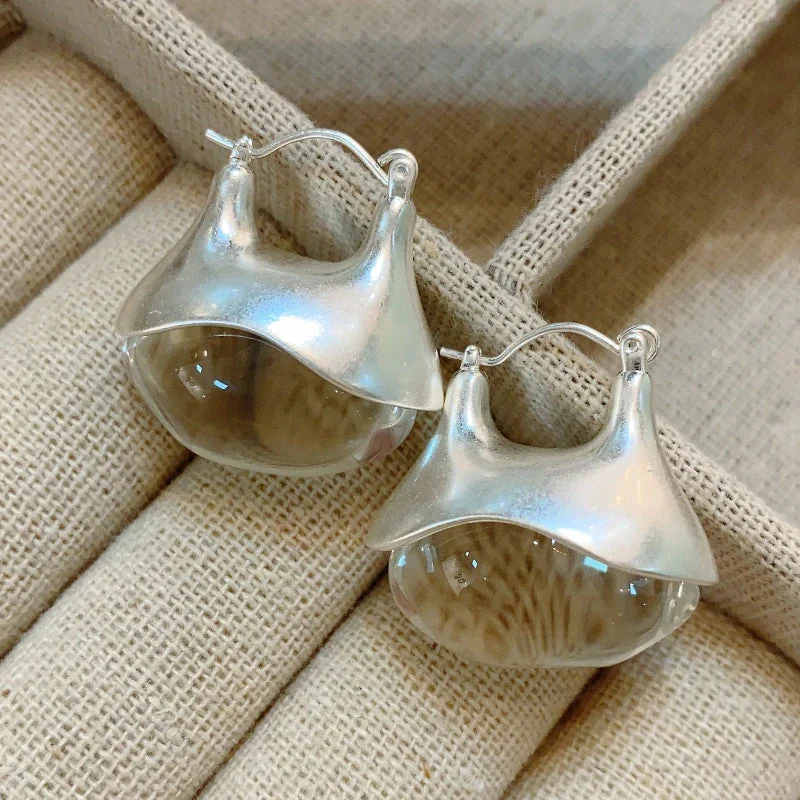 Vintage Damen Ohrringe Gold Silber Tropfen Hoop Design - Image 9