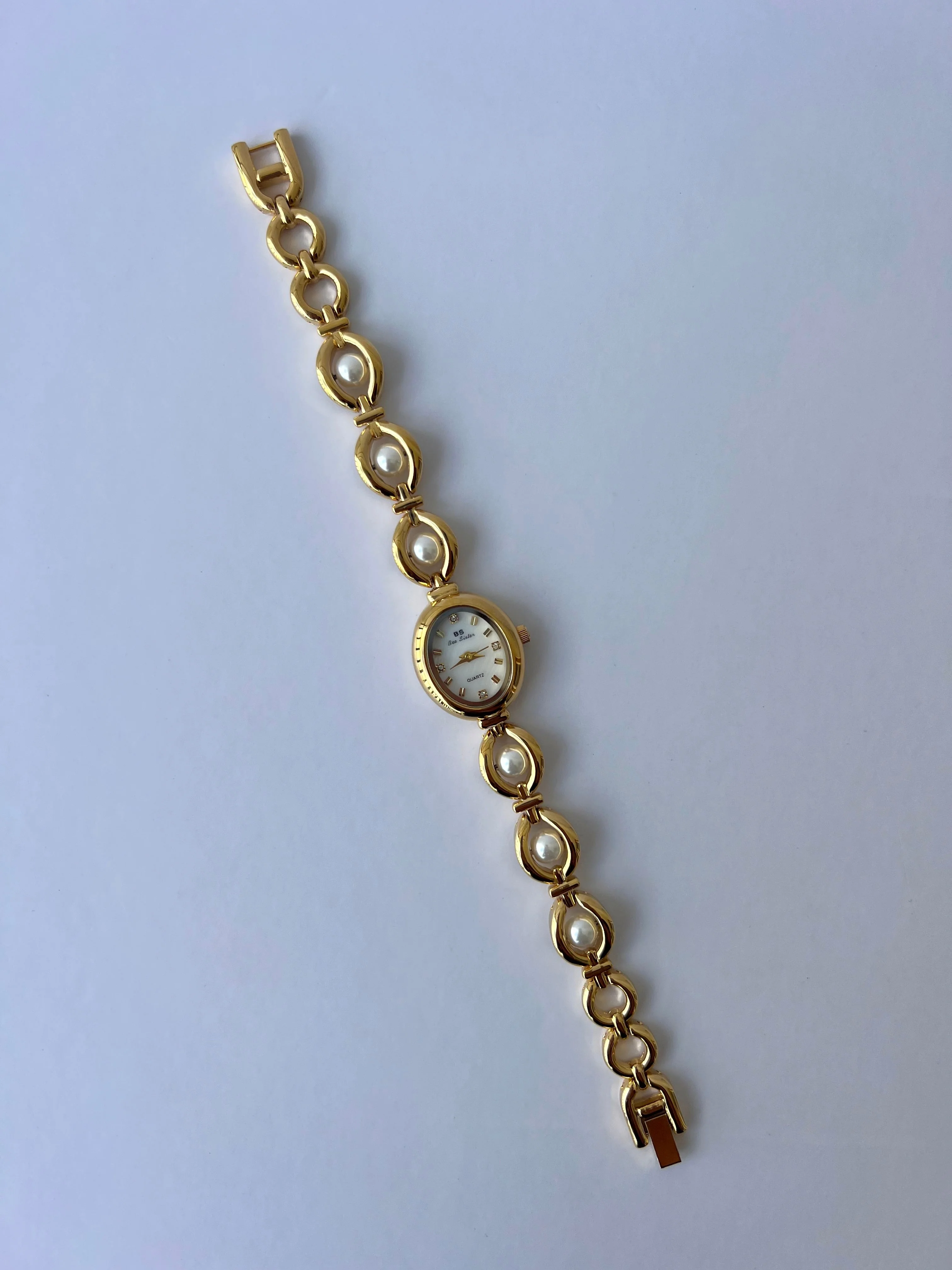 Vintage Gold Damen Armbanduhr Perlmutt - Image 2