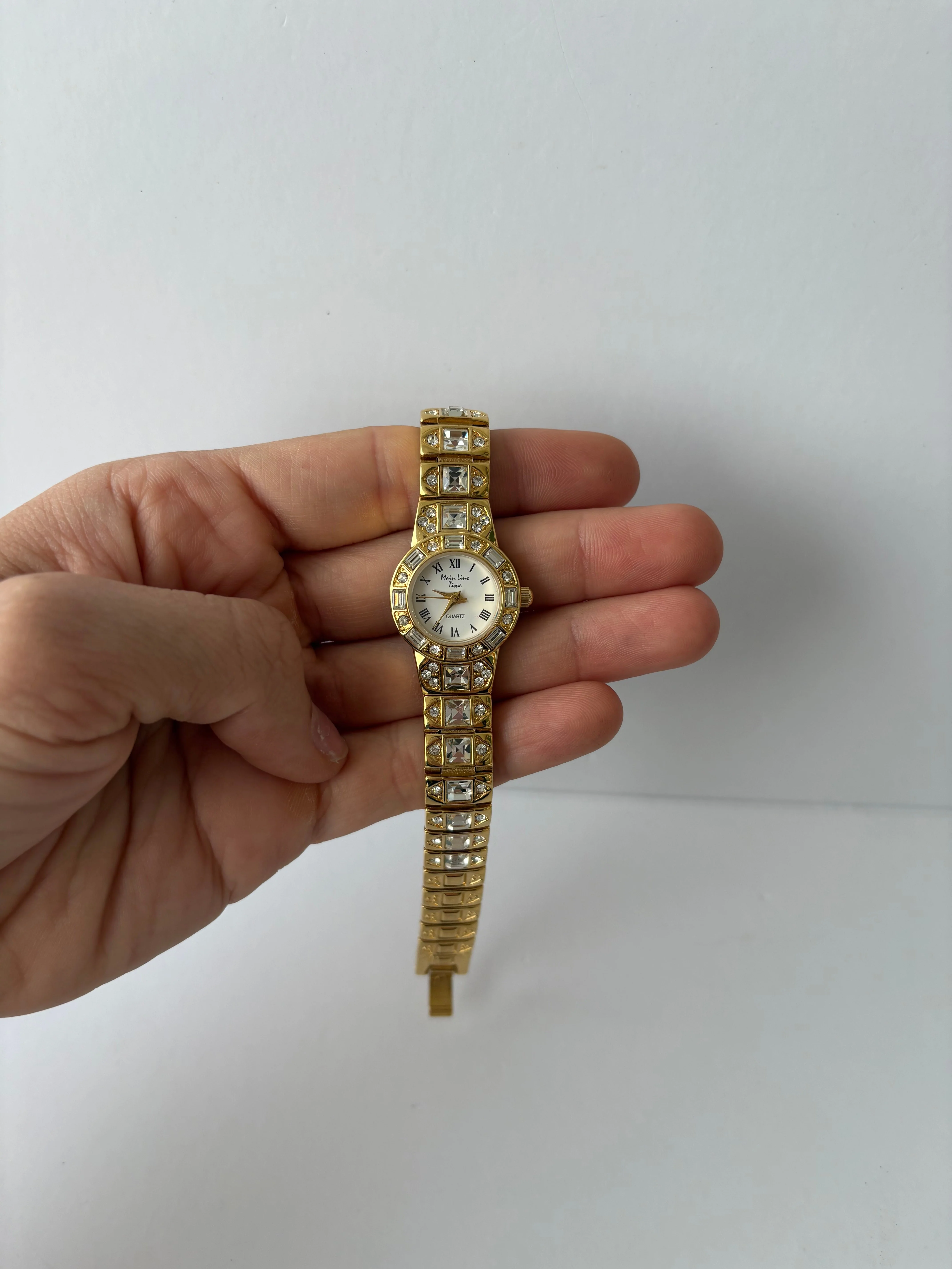 Vintage Gold Diamant Damen Armbanduhr - Image 5
