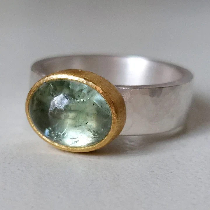 Vintage Gold & Silber Bright Zirkonia Ring - Image 2