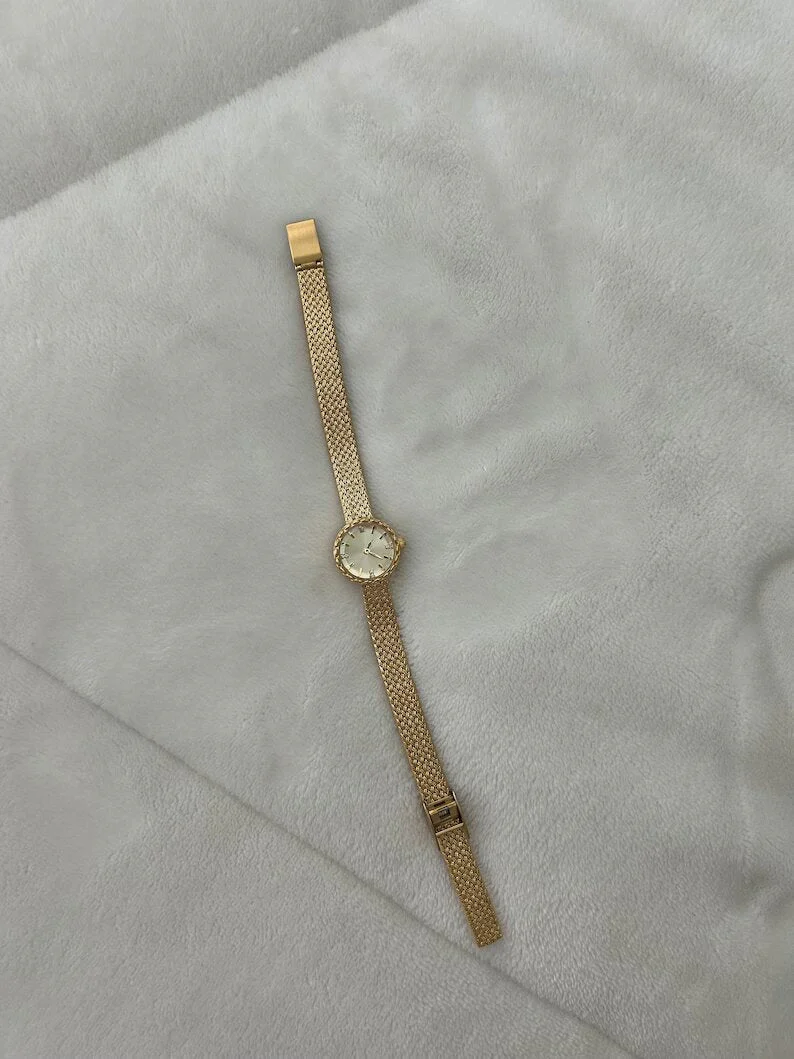 Vintage Messing Gold Damen Armbanduhr - Image 4