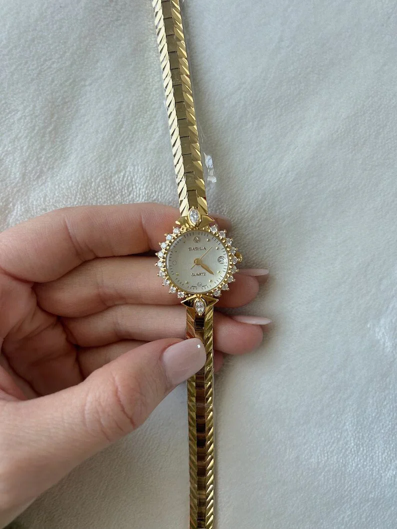 Vintage Messing Runde Damen Armbanduhr - Image 3