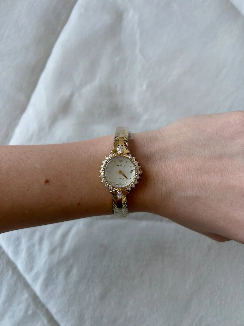 Vintage Messing Runde Damen Armbanduhr - Image 4