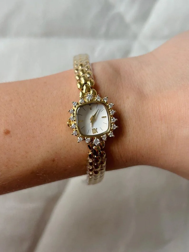 Vintage Quadratische Messing Damen Armbanduhr - Image 4