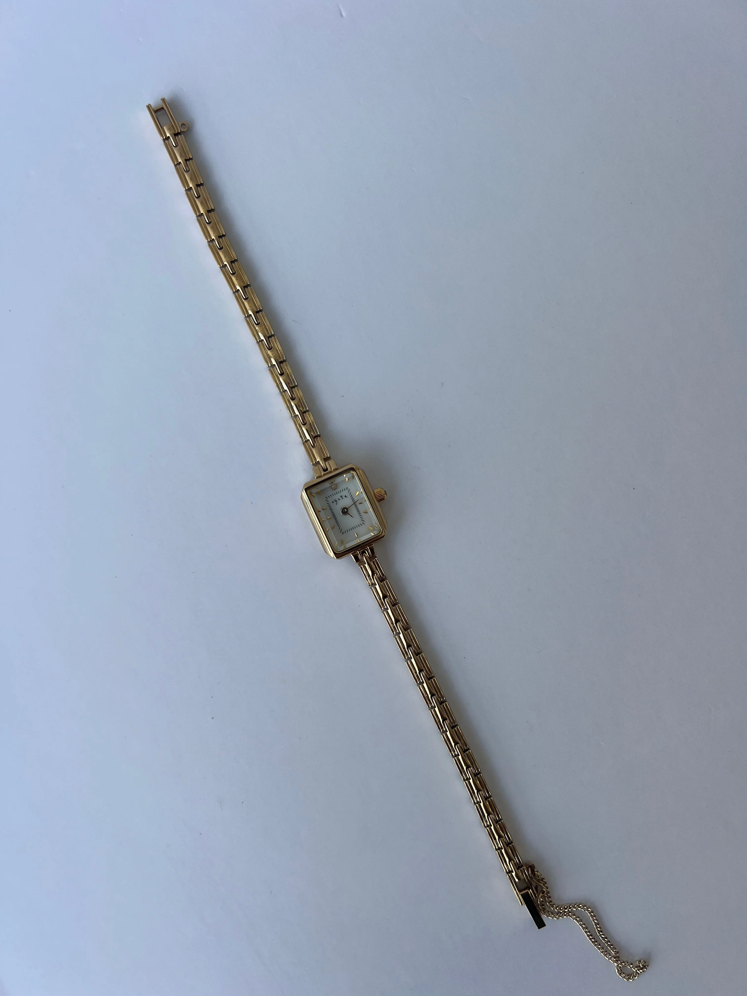 Vintage Rechteckige Gold Damen Armbanduhr - Image 2