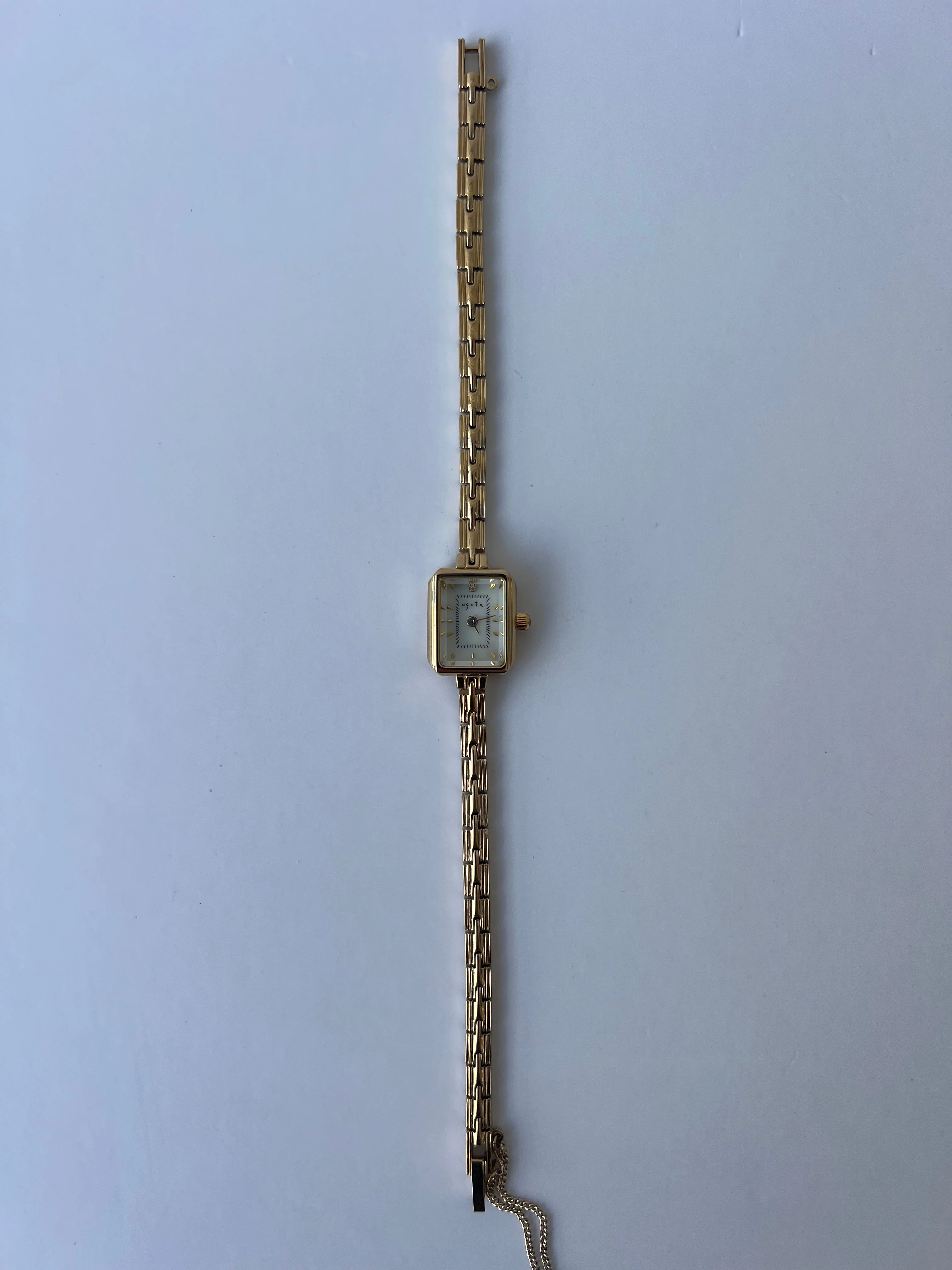 Vintage Rechteckige Gold Damen Armbanduhr - Image 3