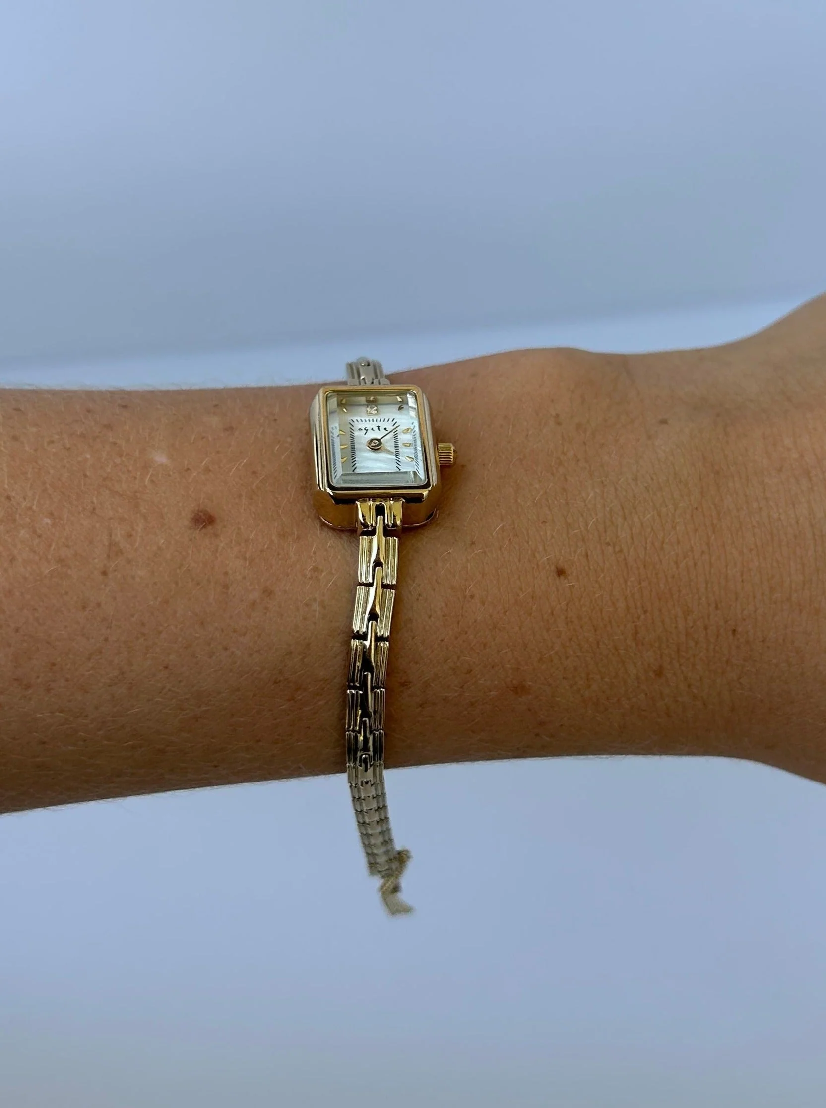Vintage Rechteckige Gold Damen Armbanduhr - Image 4