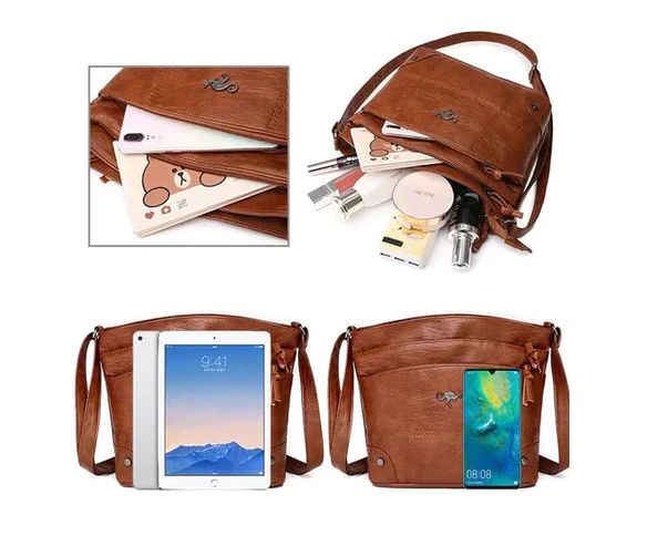 Vintage-Schultertasche für Damen, praktisch aus PU, für den Alltag - Image 5