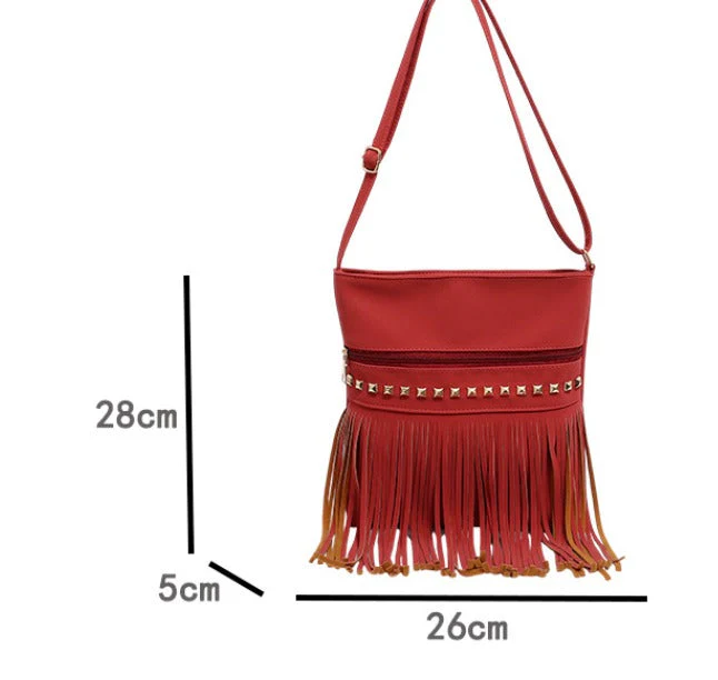 Vintage-Schultertasche mit Fransen für Damen im Retro-Boho-Stil - Image 3