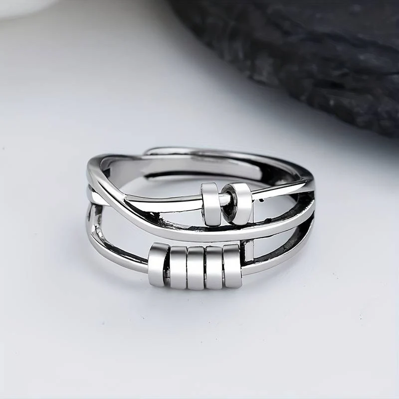 Vintage Silber Baum Schicht Ring - Image 2