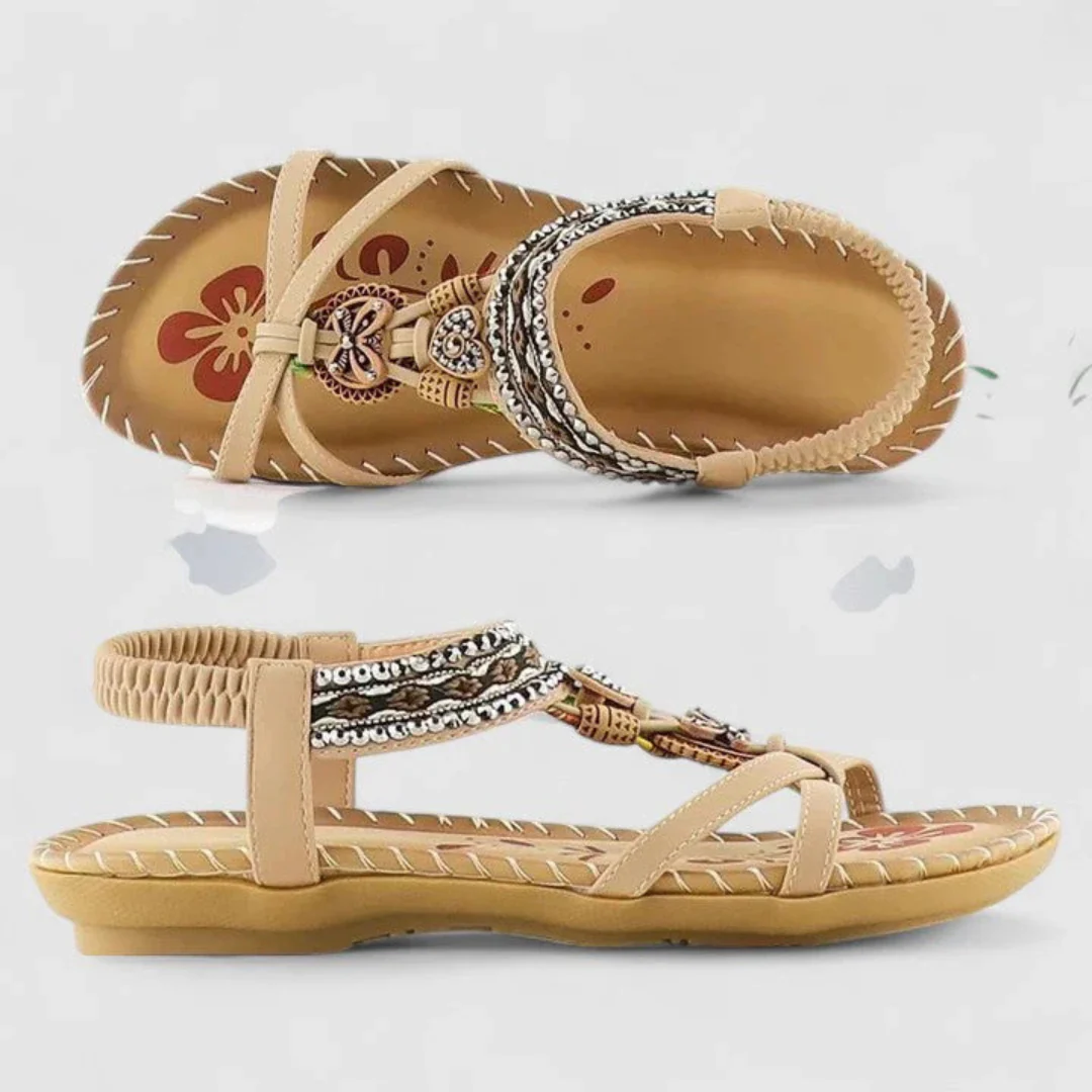 Viola | Damen Riemchen Flache Offene Zehen Sandalen - Image 2