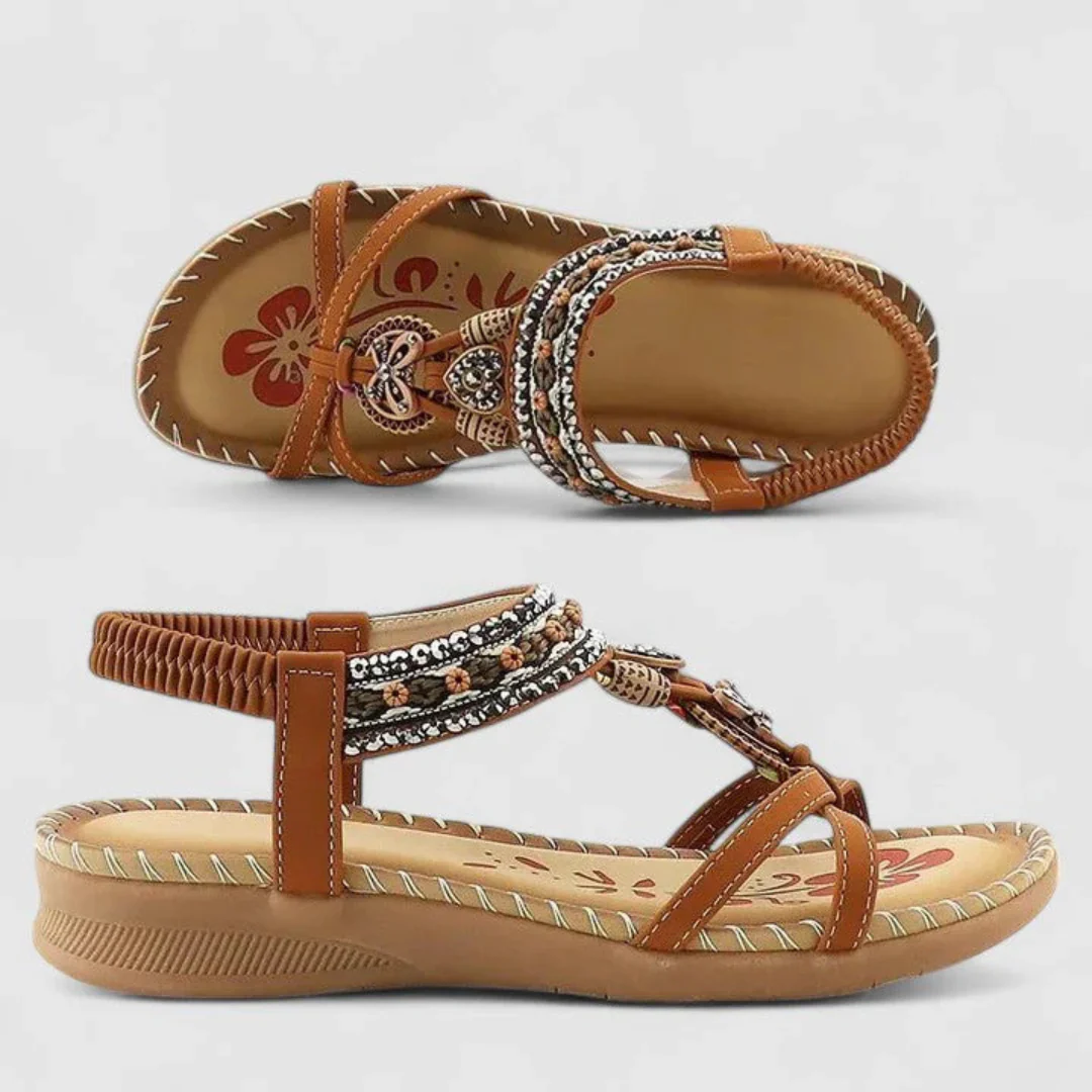 Viola | Damen Riemchen Flache Offene Zehen Sandalen - Image 4