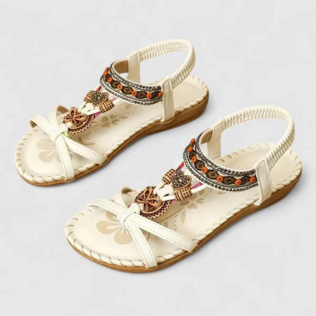 Viola | Damen Riemchen Flache Offene Zehen Sandalen - Image 6